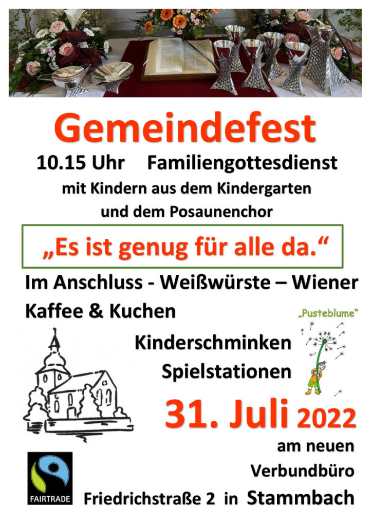 Programm des Gemeindefestes 2022